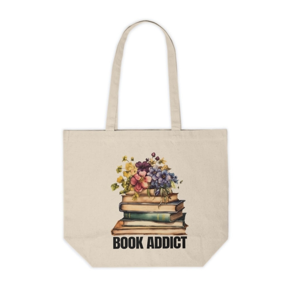Book Addict Custom Canvas Tote Bag